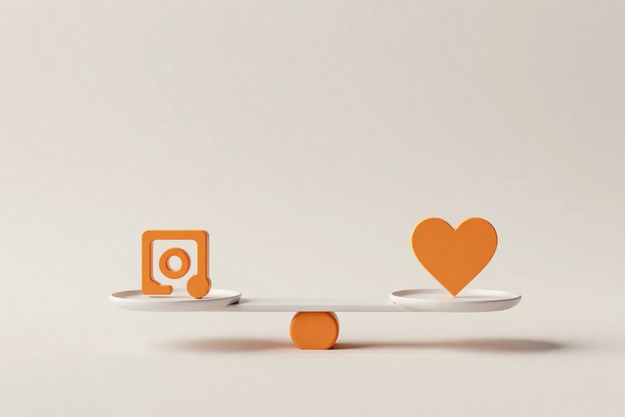 Balanca simbolizando equilibrio entre inovacao tecnologica e responsabilidade etica