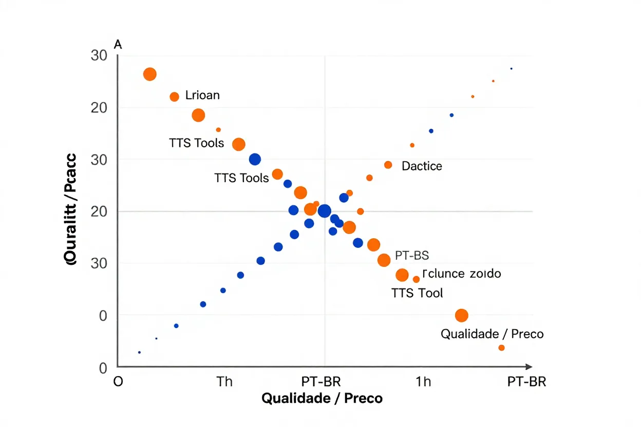 Grafico posicionando ferramentas tts por qualidade e custo beneficio