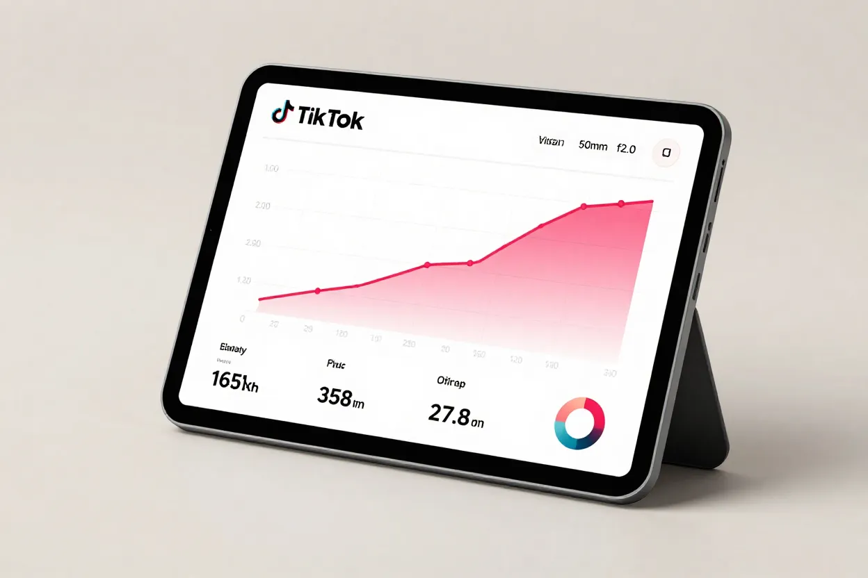 Dashboard de analytics do tiktok mostrando metricas de video viral