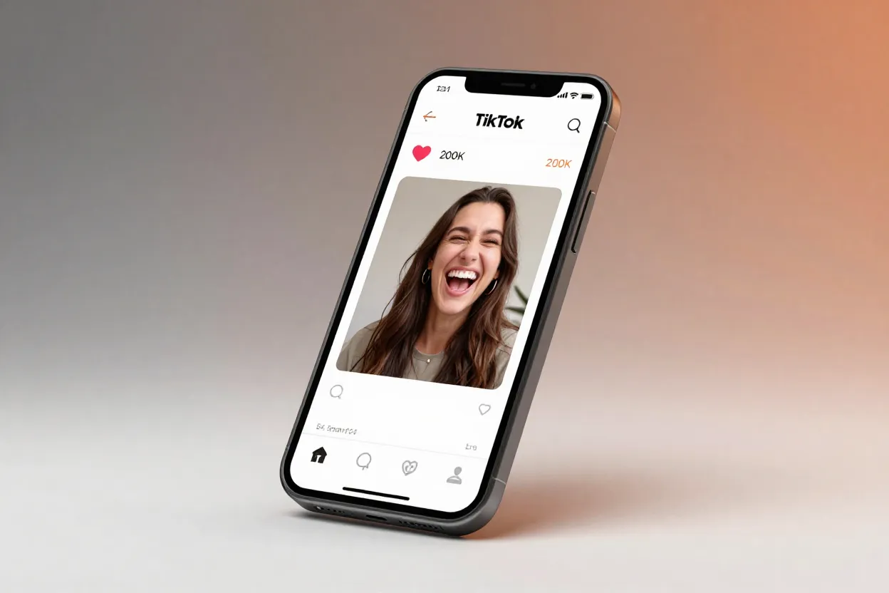 Captura de tela mostrando video viral com visualizacoes no tiktok