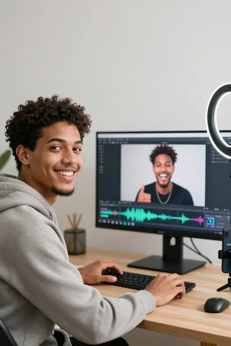 Para Vídeo: Lip Sync Perfeito em 30s - Antes